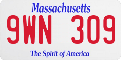 MA license plate 9WN309