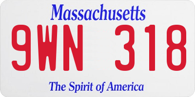 MA license plate 9WN318