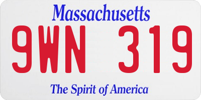 MA license plate 9WN319