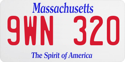 MA license plate 9WN320