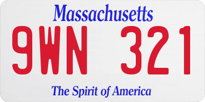 MA license plate 9WN321