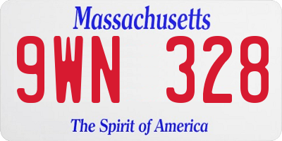 MA license plate 9WN328