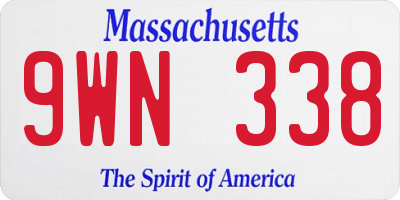 MA license plate 9WN338