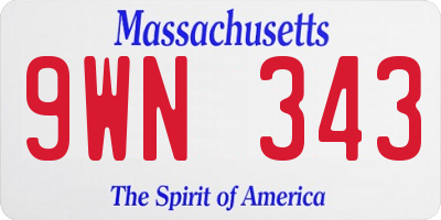 MA license plate 9WN343