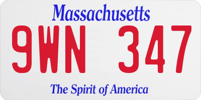 MA license plate 9WN347