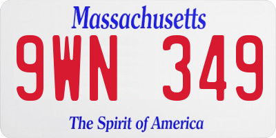 MA license plate 9WN349