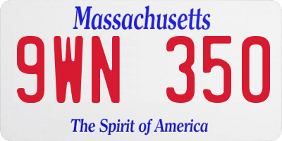MA license plate 9WN350
