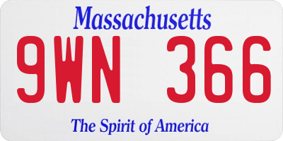 MA license plate 9WN366