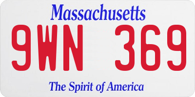 MA license plate 9WN369