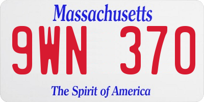 MA license plate 9WN370