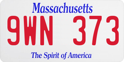 MA license plate 9WN373