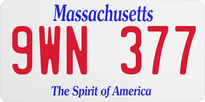MA license plate 9WN377