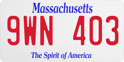 MA license plate 9WN403