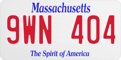 MA license plate 9WN404