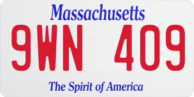 MA license plate 9WN409