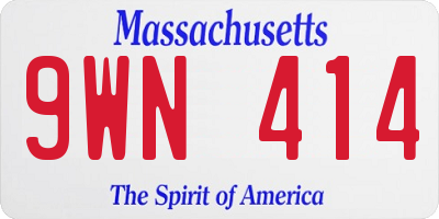 MA license plate 9WN414