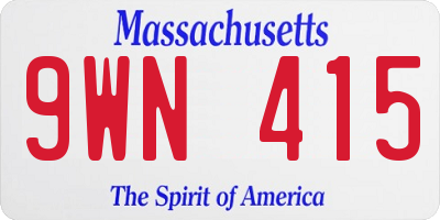 MA license plate 9WN415