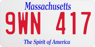 MA license plate 9WN417