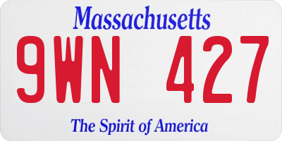 MA license plate 9WN427