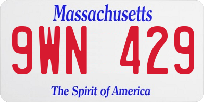 MA license plate 9WN429