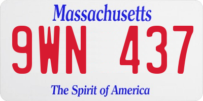 MA license plate 9WN437