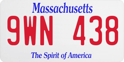 MA license plate 9WN438