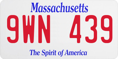MA license plate 9WN439