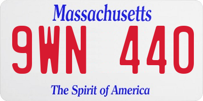 MA license plate 9WN440