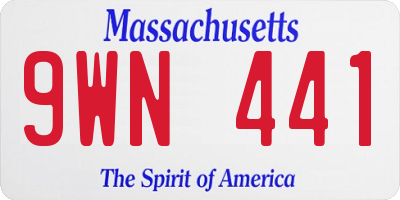 MA license plate 9WN441