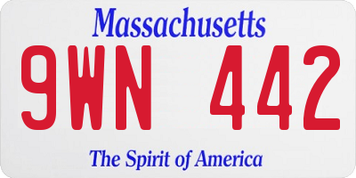 MA license plate 9WN442