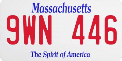 MA license plate 9WN446