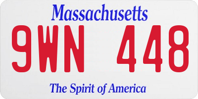 MA license plate 9WN448