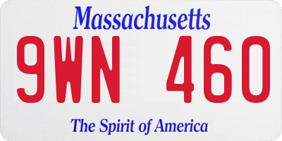 MA license plate 9WN460