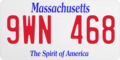 MA license plate 9WN468