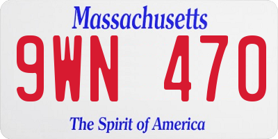 MA license plate 9WN470