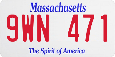 MA license plate 9WN471