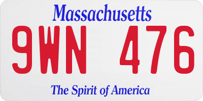 MA license plate 9WN476