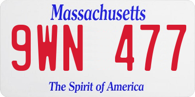 MA license plate 9WN477