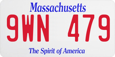 MA license plate 9WN479