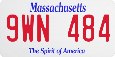 MA license plate 9WN484