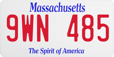 MA license plate 9WN485