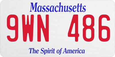 MA license plate 9WN486