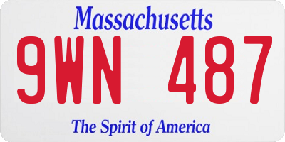 MA license plate 9WN487