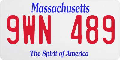 MA license plate 9WN489