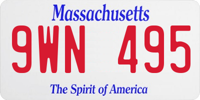MA license plate 9WN495