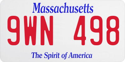 MA license plate 9WN498
