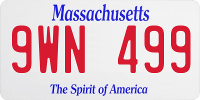 MA license plate 9WN499