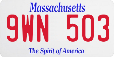 MA license plate 9WN503