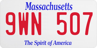 MA license plate 9WN507