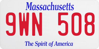 MA license plate 9WN508
